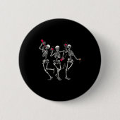 Dancing Skeletons Drinking Wine Lover Funny Hallow Button (Vorderseite)