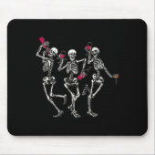 Dancing Skeletons Drinking Wine Lover Funny Hallow Mousepad (Vorne)