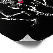 Dancing Skeletons Drinking Wine Lover Funny Hallow Poster (Ecke)