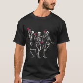 Dancing Skeletons Drinking Wine Lover Funny Hallow T-Shirt (Vorderseite)