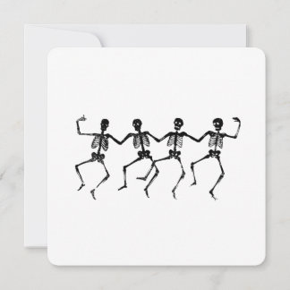 Dancing Skeletons Graphic – Vintage Woodcut Style  Einladung