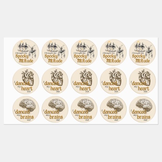 Dancing Skeletons Hallowe'en Participation Sticker (Blatt)