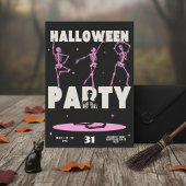 Dancing Skeletons Halloween Party Invitation Card Einladung