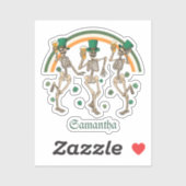 Dancing Skeletons St Patrick Aufkleber (Blatt)