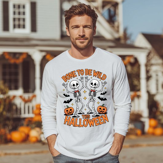 Dancing Skeletons Wild Halloween Tri-Blend Shirt
