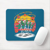 Dancing Skeletons With Santa Hats Christmas Lights Mousepad (Mit Mouse)