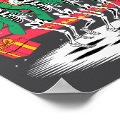 Dancing Skeletons With Santa Hats Christmas Lights Poster (Ecke)