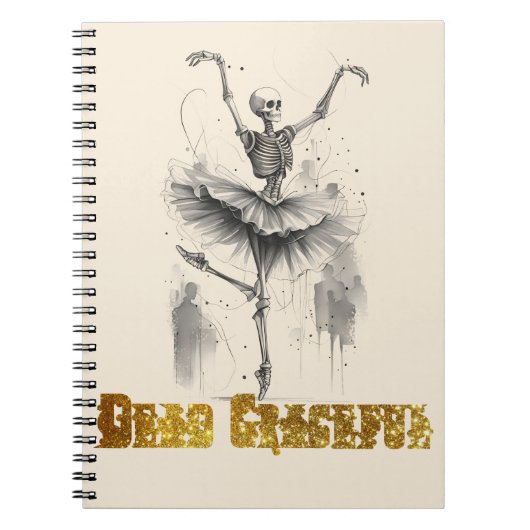 Dancing Skeletts Dead Graceful Notebook Notizblock (Vorderseite)