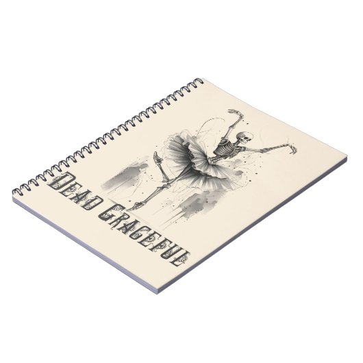 Dancing Skeletts Dead Graceful Notebook Notizblock (Linke Seite)