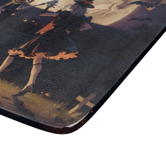 Dancing Skeletts Decorative Glas Cutting Board Schneidebrett (Ecke)