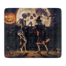 Dancing Skeletts Decorative Glas Cutting Board Schneidebrett