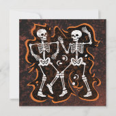 Dancing Skeletts Funny Halloween Party Einladung (Vorderseite)