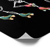 Dancing Skeletts Roller Skate Roller Skater Rolle Poster (Ecke)