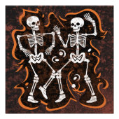 Dancing Skeletts Witziges Halloween Spuk Haus Fotodruck (Vorne)