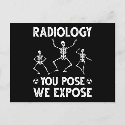 Dancing Skeletts Xray Radiology Spaß Postkarte (Vorderseite)