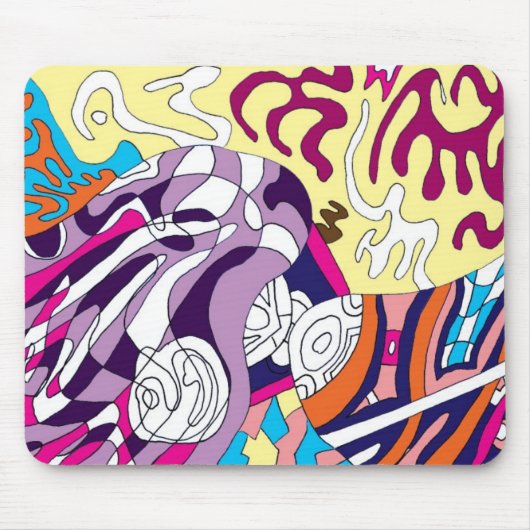 "Dancing Sky Reaching Hill" Abstrakte Kunst Mousepad (Vorne)