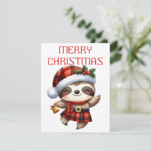 Dancing Sloth Pup - Weihnachtskarte Feiertagskarte