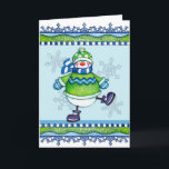 Dancing Snowman - Grußkarte Feiertagskarte<br><div class="desc">Eine Wintersaison Grußkarte eines tanzenden Schneemanns.</div>