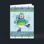 Dancing Snowman - Grußkarte Feiertagskarte<br><div class="desc">Eine Wintersaison Grußkarte eines tanzenden Schneemanns.</div>