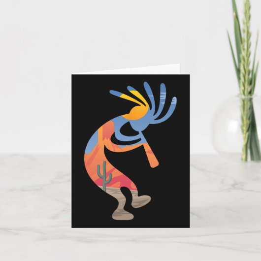 Dancing Southwestern Usa Kokopelli Symbol Karte (Vorderseite)