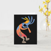 Dancing Southwestern Usa Kokopelli Symbol Karte (Gelbe Blume)