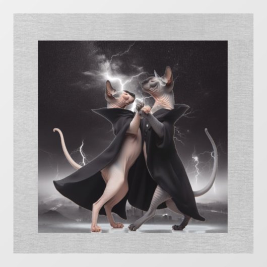 Dancing Sphynx Cats Fensterheber Fensteraufkleber (Blatt)