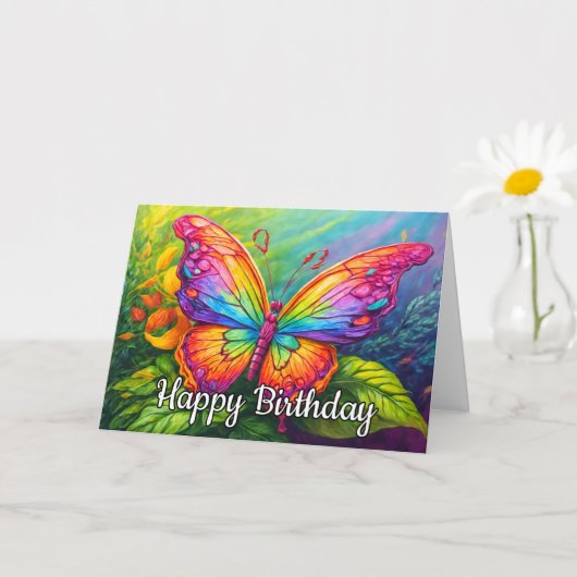Dancing Springtime Butterfly Kunst zum Geburtstag Karte (Kleine Pflanze)