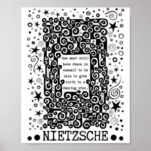 Dancing STAR Zitat von Nietzsche Poster