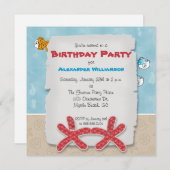 Dancing Starfish Party Einladung (Vorne/Hinten)