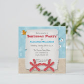 Dancing Starfish Party Einladung (Stehend Vorderseite)