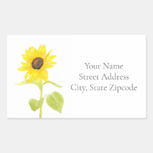 "Dancing Sunflower"-Label Rechteckiger Aufkleber