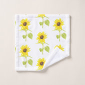 "Dancing Sunflower Pattern" Badhandtuch Set (Waschlappen)