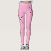 Dancing The Day Soft Black&Pink Minimal X Art Leggings (Vorderseite)