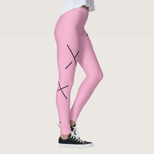 Dancing The Day Soft Black&Pink Minimal X Art Leggings (Rechts)