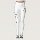 Dancing The Day Soft Black&White Minimal X Art Leggings (Vorderseite)