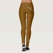 Dancing The Day Soft White&Brown Minimal X Art Leggings (Rückseite)