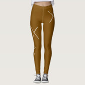 Dancing The Day Soft White&Brown Minimal X Art Leggings (Vorderseite)