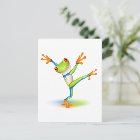 Dancing Tree Frog Postkarte (Stehend Vorderseite)