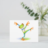 Dancing Tree Frog Postkarte (Stehend Vorderseite)