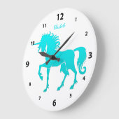 Dancing Unicorn Silhouette Clock Große Wanduhr (Winkel)