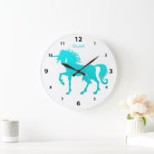 Dancing Unicorn Silhouette Clock Große Wanduhr (Zuhause)