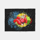 Dancing Vintage Santa Claus Christmas Graphic Fleecedecke (Vorderseite (Horizontal))