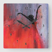 Dancing Wall Clock Quadratische Wanduhr (Vorderseite)
