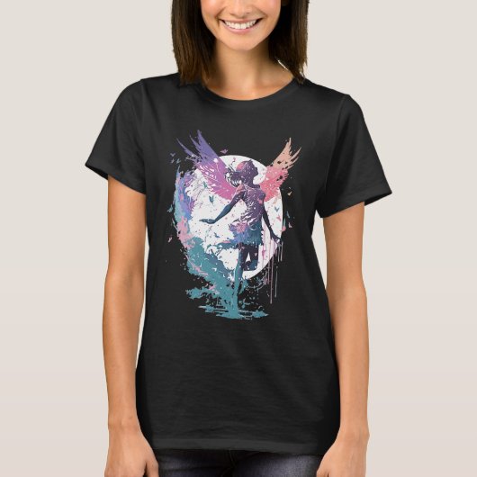 Dancing Watercolor Fairy Girls Dancer Ballet Butte T-Shirt (Vorderseite)