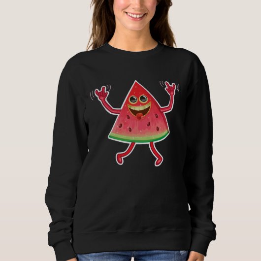 Dancing Watermelon  Cool Heart Beats For Fruits Sweatshirt (Vorderseite)