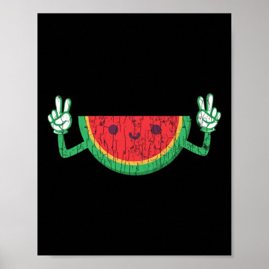 Dancing Watermelon Funny Summer Frucht Lover Graph Poster (Vorne)