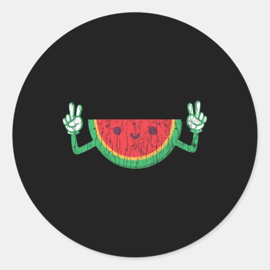 Dancing Watermelon Funny Summer Frucht Lover Graph Runder Aufkleber (Vorderseite)