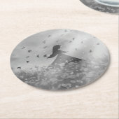 Dancing with birds runder pappuntersetzer (Angewinkelt)