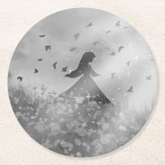 Dancing with birds runder pappuntersetzer (Vorderseite)