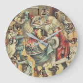 Dancing with Santa Klausel Große Wanduhr (Vorderseite)